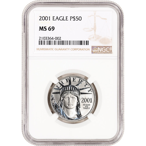 2001 American Platinum Eagle 1/2 oz $50 - NGC MS69 [01-APE-50-N-MS69-NSL]