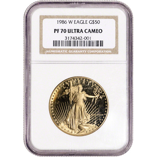 1986 W American Gold Eagle Proof 1 oz $50 - NGC PF70 UCAM [86-W-AGE-50-N-PF70-OSH]