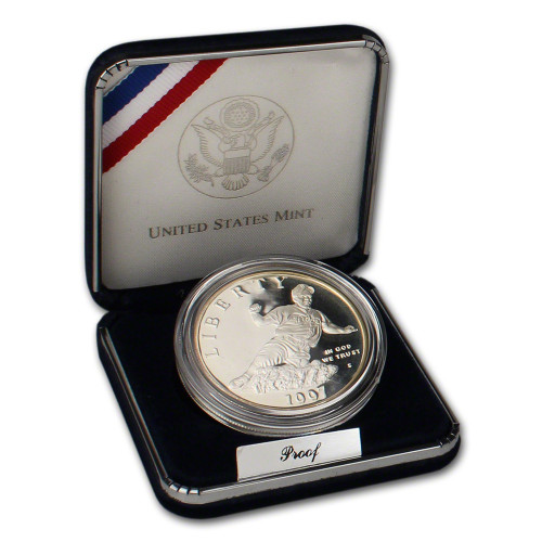 1997 S US Jackie Robinson Commemorative Proof Silver Dollar in OGP [US-MC-S1-97-S-JR-PF]
