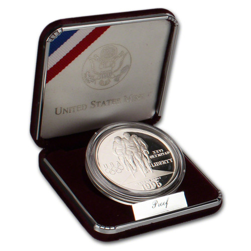 1995 P US Olympic Cycling Commemorative Proof Silver Dollar in OGP [US-MC-S1-95-P-OLY-CY-PF]