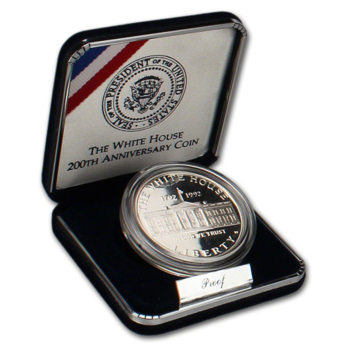 1992 W US White House Commemorative Proof Silver Dollar in OGP [US-MC-S1-92-W-WH-PF]