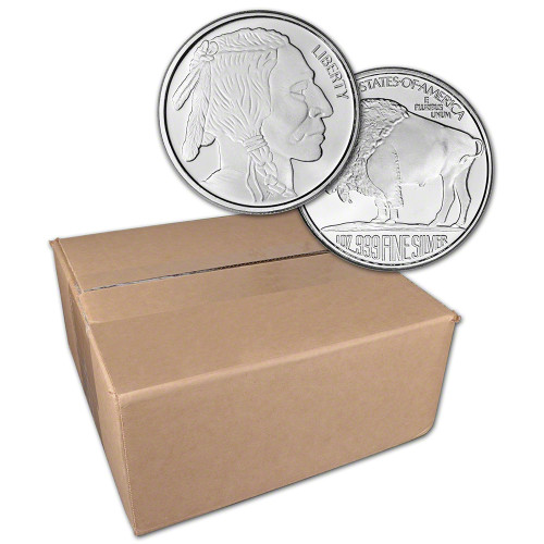 1 oz. SilverTowne Silver Round Buffalo Design 999 Fine  Sealed Box of 500 [SILVER-Rnd-1oz-ST-BUF(500)]