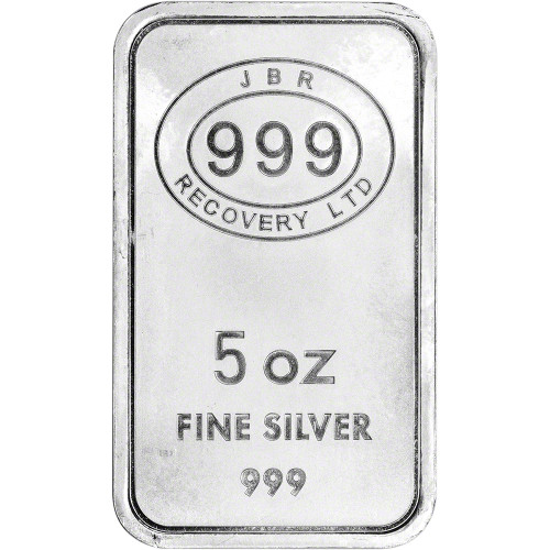 5 oz Silver Bar JBR Recovery Ltd - 999 Fine Icons of Britain [SILVER-Bar-5oz-JBR-BI]