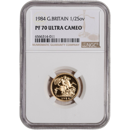 1984 Great Britain Gold 1/2 Sovereign Proof  - NGC PF70 Ultra Cameo [WG-02820]