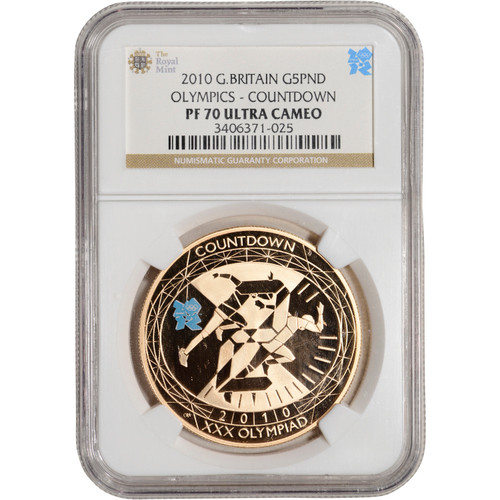 2010 Great Britain Gold Olympics Countdown Proof £5  - NGC PF70 UCAM [WG-02816]