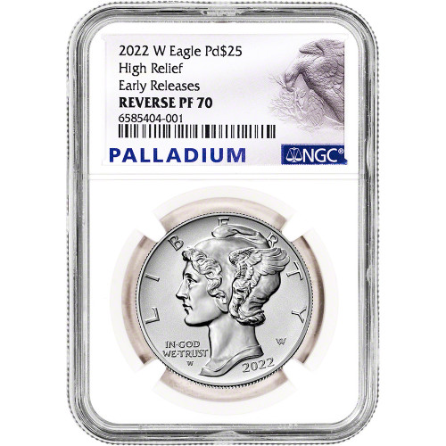 2022 W American Palladium Eagle Reverse Proof 1 oz $25 NGC PF70 Early Releases [22-W-APDE-REV-N-PF70-ER-ALS]