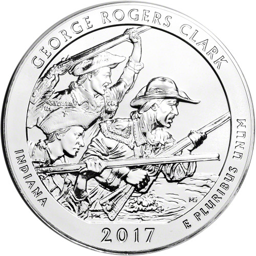 2017 ATB George Rogers Clark Silver 5 oz 25C - BU [17-ATB-GRC-BU]
