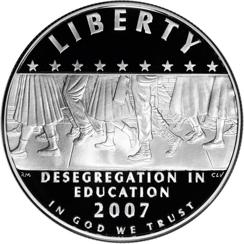 2007 P US Little Rock Desegregation Commem Proof Silver Dollar Coin in Capsule [MC-S1-07-P-LRC-PF]