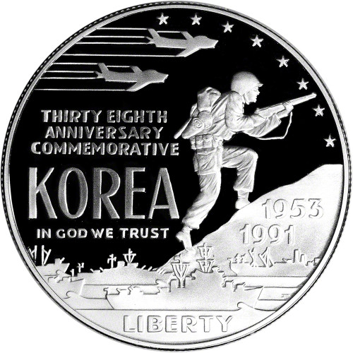 1991 P US Korean War Commemorative Proof Silver Dollar - Coin in Capsule [MC-S1-91-P-KW-PF]