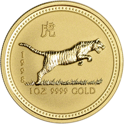 1998 Australia Gold Lunar Series I Year of the Tiger 1 oz $100 - BU [98-TIGER-G100-BU]