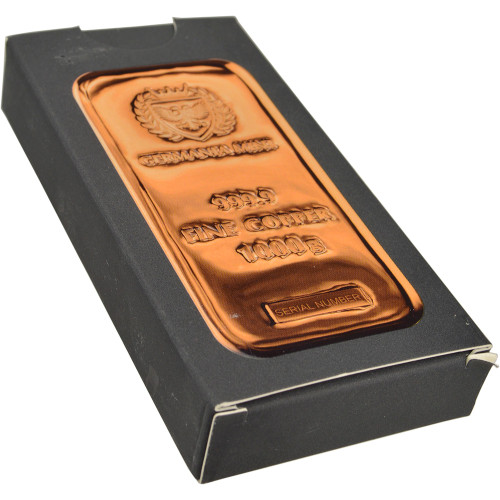 Kilo 32.15 oz Germania Mint Copper Bar 999.9 Fine [COPPERBarKiloGM
