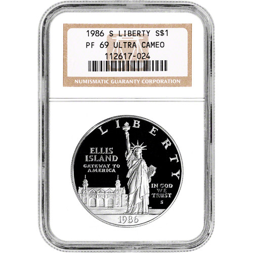 1986 S US Statue of Liberty Commemorative Proof Silver Dollar NGC PF69 UCAM [MC-S1-86-S-SOL-N-PF69-OSH]