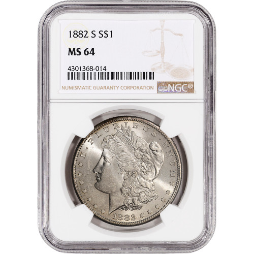 1882 S US Morgan Silver Dollar $1 - NGC MS64 [MORGAN-82-S-N-MS64-NSL]