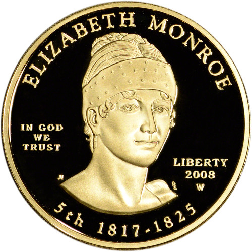 2008 W US First Spouse Gold 1/2 oz Proof $10 - Elizabeth Monroe Coin in Capsule [FS-G10-08-W-EM-PF]