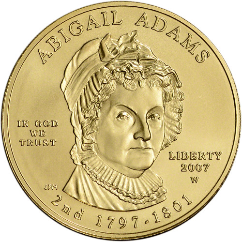 2007 W US First Spouse Gold 1/2 oz BU $10 - Abigail Adams Coin in Capsule [FS-G10-07-W-AA-BU]