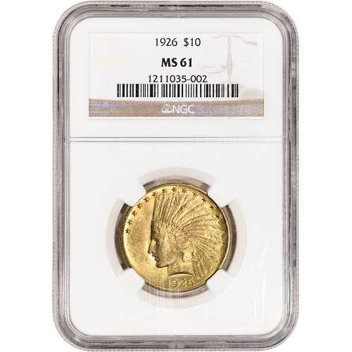 US Gold $10 Indian Head Eagle - NGC MS61 - Random Date [X-USG-IND-10-N-MS61]