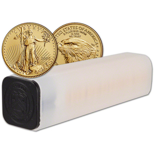 2022 American Gold Eagle 1/10 oz $5 - 1 Roll Fifty 50 BU Coins in