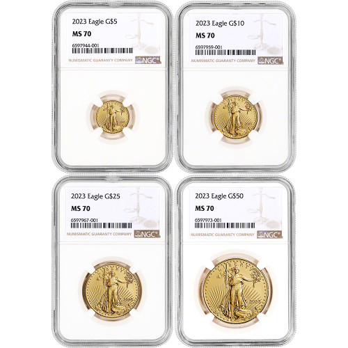 2023 American Gold Eagle 4 pc Year Set - NGC MS70 [23-AGE-SET-N-MS70-NSL]
