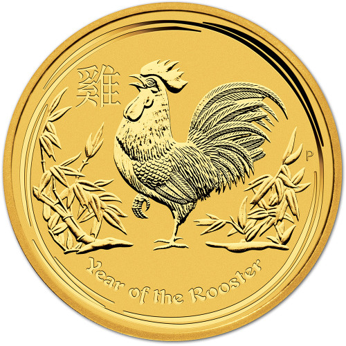 2017 P Australia Gold Lunar Series II Year of the Rooster 2 oz $200 - BU [17-P-ROOSTER-G200-BU]