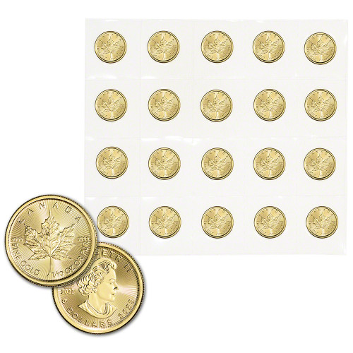 2023 Canada Gold Maple Leaf 1/10 oz $5 - BU - Twenty 20 Coins [23-CML-G5-BU(20)]