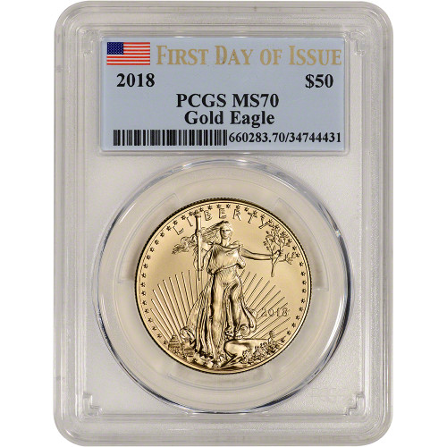 2018 American Gold Eagle (1 oz) $50 - PCGS MS70 First Day of Issue [18-AGE-50-P-MS70-FDI]
