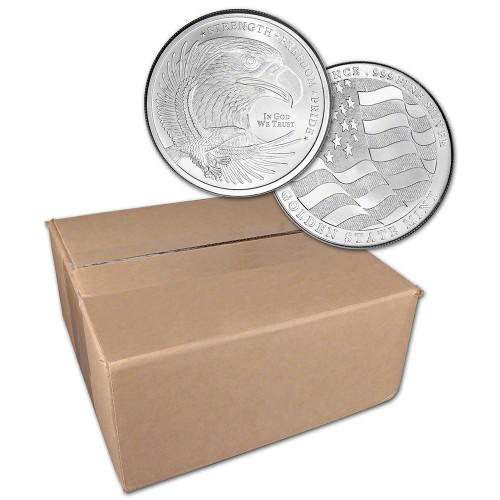 1 oz Golden State Mint Silver Round Eagle Design 999 Fine Sealed Box of 500 [SILVER-Rnd-1oz-GSM-EAG(500)]