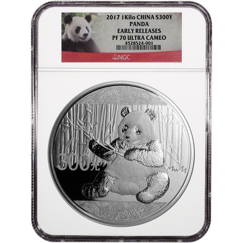 2017 China Silver Panda Kilo Proof 32.15 oz 300 Yuan - NGC PF70