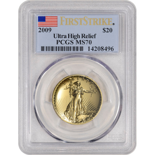 2009 US Gold $20 Ultra High Relief Double Eagle - PCGS MS70 First Strike [09-UHR-P-MS70-FS]