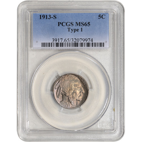 1913 S US Buffalo Head Nickel 5C Type 1 - PCGS MS65 [LC-HV-02247]