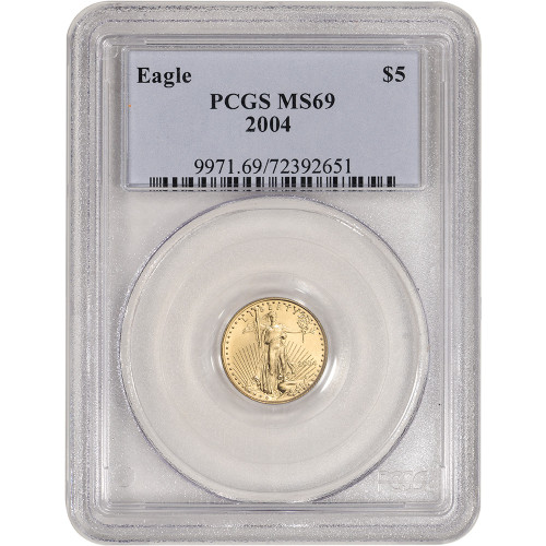 2004 American Gold Eagle 1/10 oz $5 - PCGS MS69 [04-AGE-5-P-MS69-OSL]