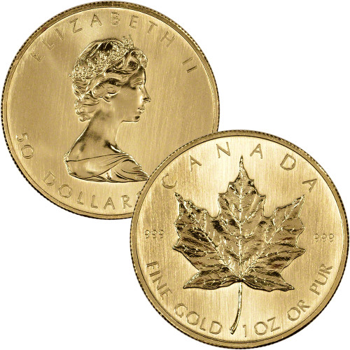 Canada Gold Maple Leaf 1 oz $50 - .999 Fine - Random Year [X-CML-G50-.999-BU]