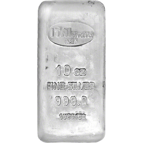 10 oz Italpreziosi Mint Silver Bar 999 Fine Cast [SILVER-Bar-10oz