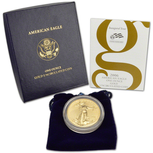 2006 W American Gold Eagle 1 oz $50 Uncirculated Coin - Burnished in OGP [US-06-W-AGE-50-BU]