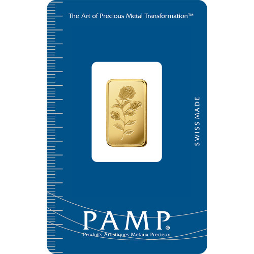 5 gram Gold Bar - PAMP Suisse - Rosa - 999.9 Fine in Sealed Assay