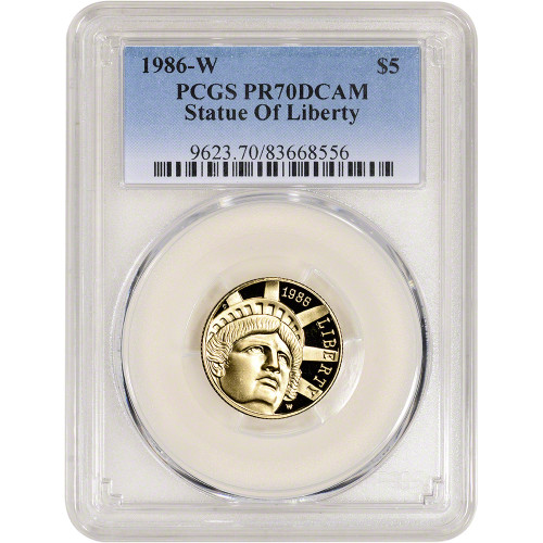 1986 W US Gold $5 Statue of Liberty Commemorative Proof - PCGS PR70 DCAM [MC-G5-86-W-SOL-P-PR70]