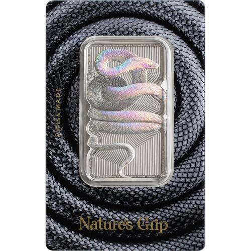 1 oz PAMP Suisse Silver 2023 Niue Sunbeam Snake Hologram Coin Bar $2 in Assay [SILVER-OTH-PAMP-1oz-NG-SNAKE]