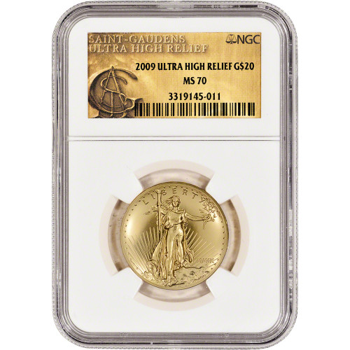2009 US Gold $20 Ultra High Relief Double Eagle - NGC MS70 - UHR Label [09-UHR-N-MS70-UHR]