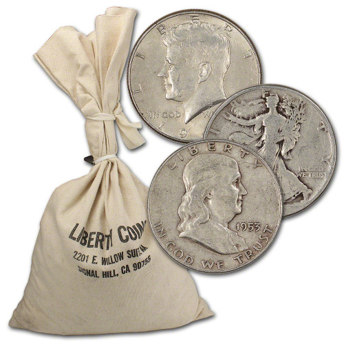 90% Silver Half Dollars - $500 Face Value Bag [X-BAG-90-HALVES(500)]