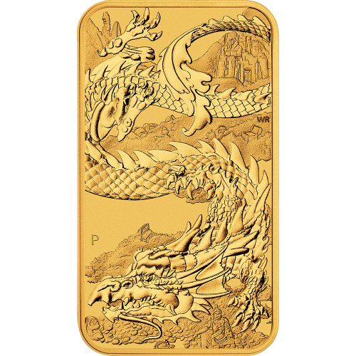 2023 P Australia Gold Dragon Rectangle Coin 1 oz $100 - BU [23-P-AU-DRAGONBAR-G100-BU]