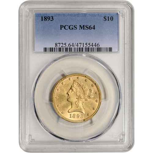 1893 US Gold $10 Liberty Head Eagle - PCGS MS64 [USG-04408]