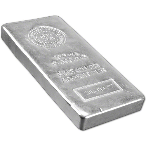 100 oz RCM Pressed Silver Bar - Royal Canadian Mint .9999 Fine Random Date [SILVER-Bar-100oz-RCM-Press-RANDOM]
