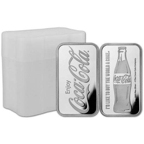 TWENTY (20) 1 oz Silver Bar - 9Fine Mint - Coca Cola® - .999 Fine Tube of 20  [SILVER-Bar-1oz-9FINE-COKE(20)]
