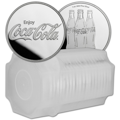 TWENTY (20) 1 oz Silver Round - 9Fine Mint Coca Cola® - .999 Fine Tube of 20 [SILVER-Rnd-1oz-9FINE-COKE(20)]