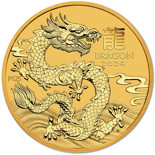 2024 P Australia Gold Lunar Series III Year of the Dragon 1 oz $100 - BU [24-P-DRAGON-G100-BU]