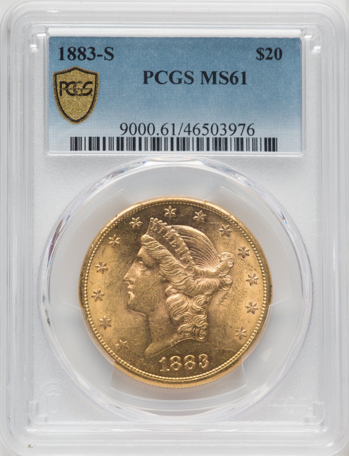 1883-S US Gold $20 Liberty Head Double Eagle - PCGS MS61 [V-HA-765435010]