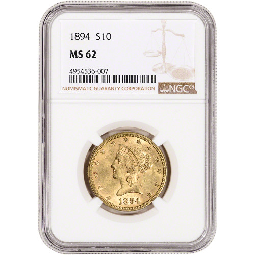 US Gold $10 Liberty Head Eagle - NGC MS62 - Random Date [X-USG-LIB-10-N-MS62-NSL]