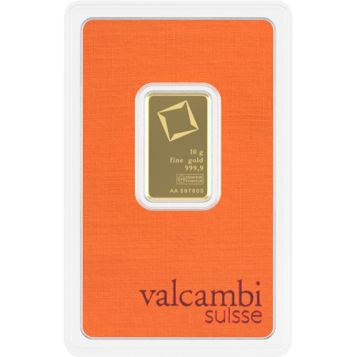 1 gram Gold Bar - Valcambi Suisse - 999.9 Fine in Sealed Assay