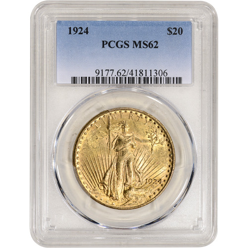 1927 US Gold $20 Saint-Gaudens Double Eagle - PCGS MS62 [27-USG