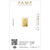 1 gram Gold Bar - PAMP Suisse - Fortuna - 999.9 Fine  Box of 25 [GOLD-Bar-1g-PAMP-Assay(25)]