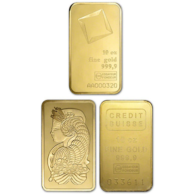 10 oz Gold Bar - Random Brand - Secondary Market - 999.9 Fine